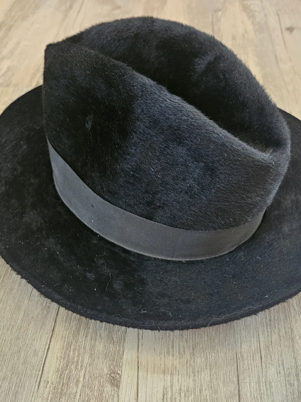 Vintage Herbert Johnson London Mem's Black Felt Fur Big Rimmed Fedora